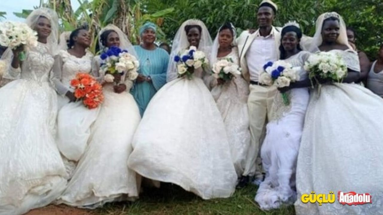 Uganda'da bir adam aynı günde 7 kadınla evlendi!