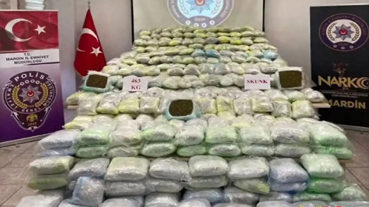 Mardin’in Kızıltepe ilçesinde 463 kilogram uyuşturucu ele geçirildi