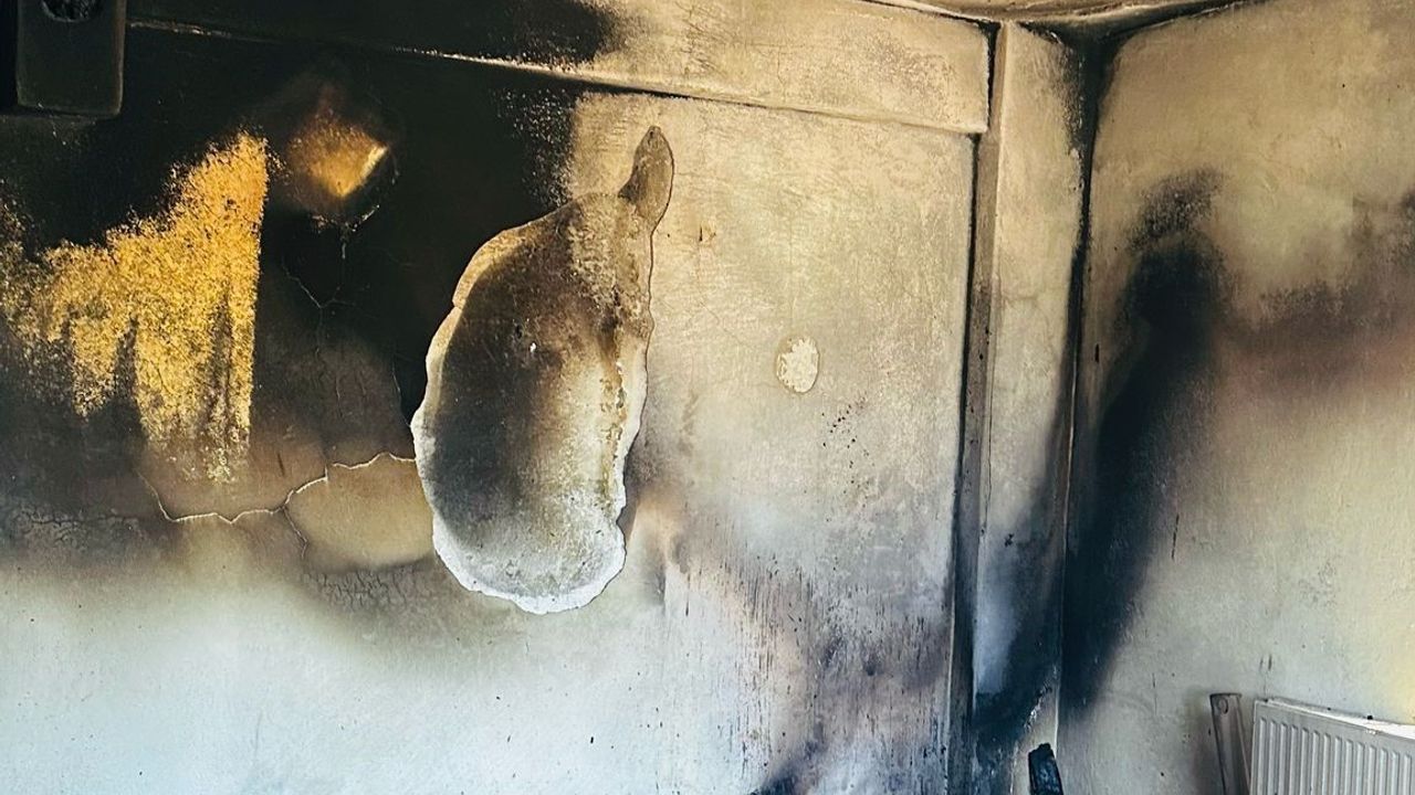Sobadan çıkan kıvılcımlar evi küle çevirdi