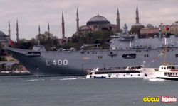 TCG Anadolu, İstanbul Boğazı’nda seyretti   