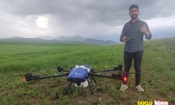 Muş'ta drone ile ilaçlama yaptılar