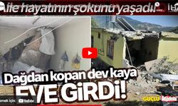 Adana'da depremde düşen kaya evin içine girdi!