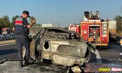 TEM'de feci kaza: 1 kişi yanan araçta hayatını kaybetti