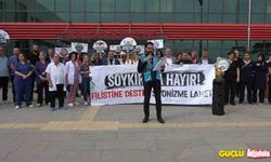 Yalova’da sağlık çalışanlarından İsrail’e protesto!
