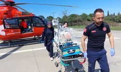 Ambulans helikopter yeni doğan bebek için zamanla yarıştı!
