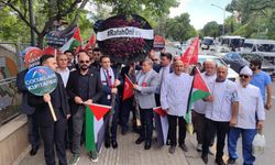 Refah'a saldırı İsrail Büyükelçiliği önünde protesto edildi