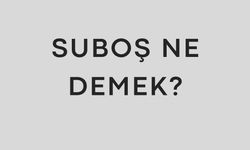 Suboş ne demek?