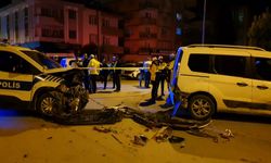 Polis aracının karıştığı zincirleme kazada 2 polis yaralandı
