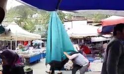 Mudurnu’da fırtına: Pazarcılar ve vatandaşlar zor anlar yaşadı!