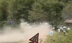 Ralli yarışında korku dolu anlar!