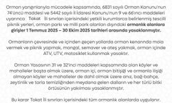Tokat’ta ormanlara giriş ve ateşli pikniğe 4 ay yasak!