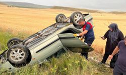 Kayganlaşan yol kazaya neden oldu!