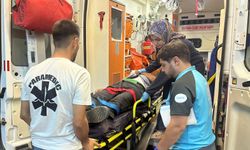 Motosiklet devrildi, sürücüsü yaralandı