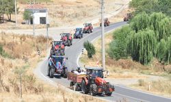 Keşan'da traktörlü gelin konvoyu!