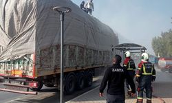 Aydın’da pamuk yüklü tırda yangın