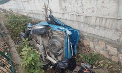 Kahramanmaraş’ta otomobil drenaj kanalına uçtu