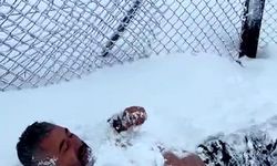 Ankara’da kar üzerinde sıra dışı anlar