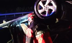 İzmir-İstanbul Otoyolu’nda otomobil takla attı