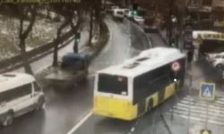 Esenler’de İETT otobüsü otoparka daldı