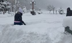 Uzungöl dondu: Kar kalınlığı 1 metreyi aştı