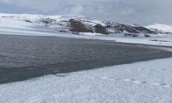 Patnos Barajı kış manzarasıyla büyüledi