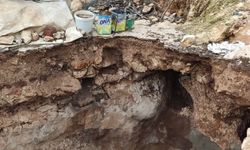 Nusaybin’de yağış sonrası toprak çökmesi meydana geldi