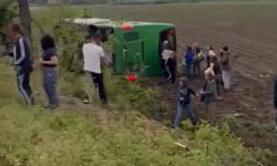 Çanakkale Biga’da yolcu otobüsü devrildi: Yaralılar var