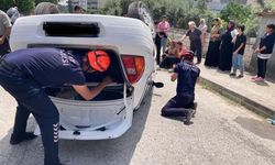 Hatay Dörtyol’da kaza: Araç ters döndü