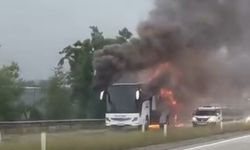 Hendek’te yolcu otobüsünde yangın çıktı