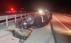 Tekirdağ’da otomobil takla attı