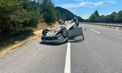 Bozüyük'te feci kaza: Otomobil takla attı