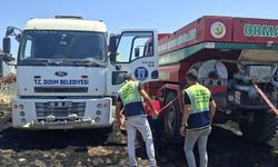 Didim Belediyesi’nden yangına tanker desteği
