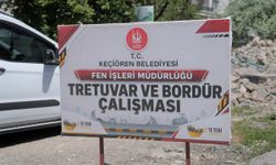 Keçiören'de kaldırım yenileme çalışmaları sürüyor