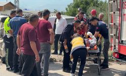 Osmaniye'de tankerle çarpışan otomobil yan yattı