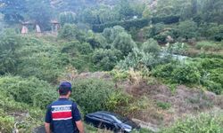 Bilecik'te kontrolden çıkan otomobil dere yatağına uçtu