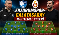Erzurumspor-Galatasaray muhtemel 11'leri