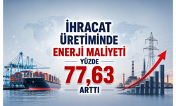 İhracat üretiminde enerji maliyeti yüzde 77,63 arttı