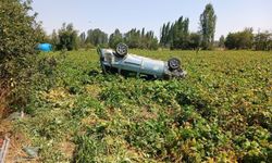 Afyonkarahisar Şuhut’ta otomobil yoldan çıkarak devrildi