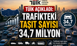 TÜİK açıkladı: Trafikteki taşıt sayısı 34,7 milyon