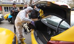 Ankara'da taksiler koronavirüse karşı dezenfekte ediliyor