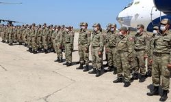 Türk askeri Azerbaycan'da törenle karşılandı