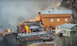 Rize'de çıkan yangında 7 ev tamamen yandı
