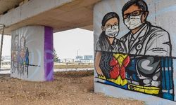 Ankara'da Tıp Bayramı için özel grafitiler