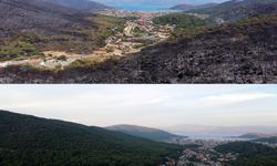 Marmaris'in yangın öncesi ve sonrası havadan görüntüleri, felaketin boyutunu gözler önüne serdi