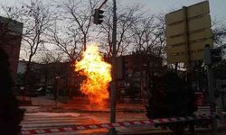Başkent'te doğalgaz borusu patladı