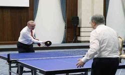 Cumhurbaşkanı Erdoğan, Kazakistan Cumhurbaşkanı Tokayev ile masa tenisi oynadı
