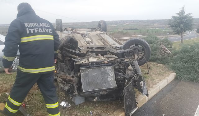 Kırklareli'de otomobiller çarpıştı, 2 kişi yaralandı!