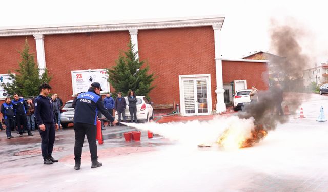 Çankayalı Zabıtalar, itfaiye eğitimi aldı