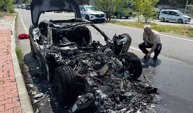 Serdal Adalı’nın oğlunun aracı yolda alev aldı