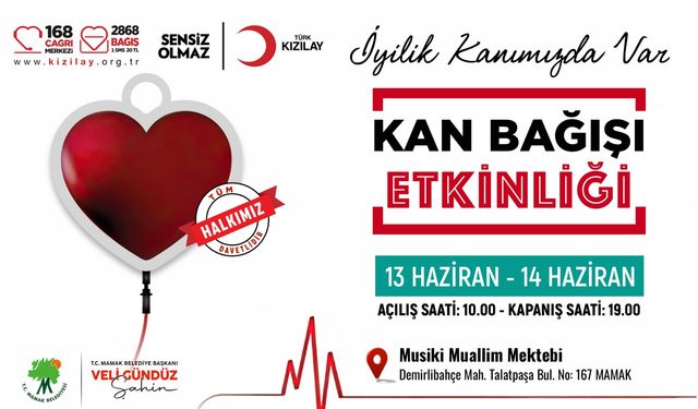 Mamak “İyilik Kanımızda Var” kampanyasıyla kan verecek